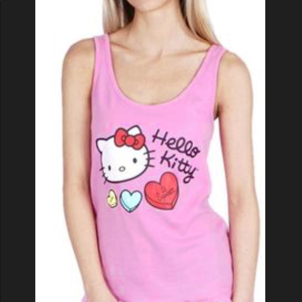 Hello Kitty pink tank top tee pajama hello Kitty tee pink tee